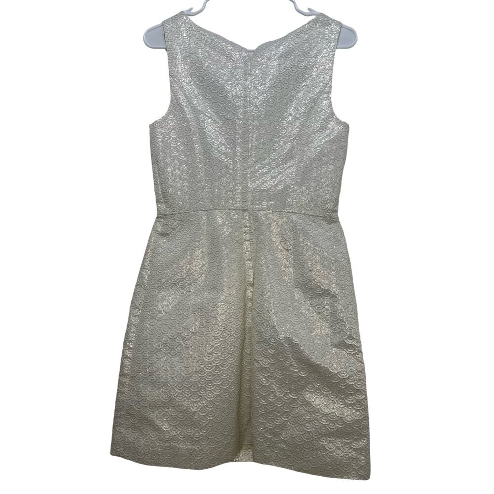Lilly Pulitzer Wythe Jacquard Mini Dress Women 4 Ivory Civil Wedding Embellished - Picture 4 of 16
